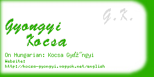 gyongyi kocsa business card